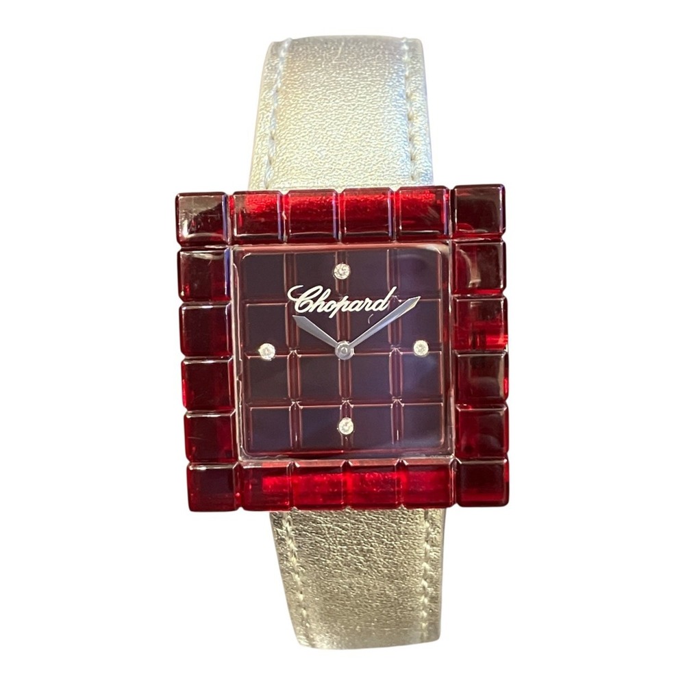 Chopard Ice Cube BeMad Watch, Total Weight 29g, Stainless Steel, Genuine Leat...